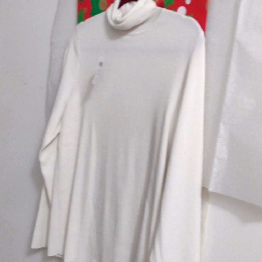 CHICO's White 🐢 Ribbed Turtleneck Sweater NWT 🎁🛍️